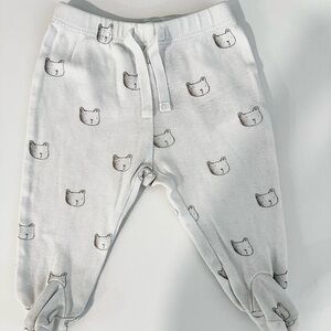 GAP Organic Cotton Footed Baby Pants with Bear Faces
